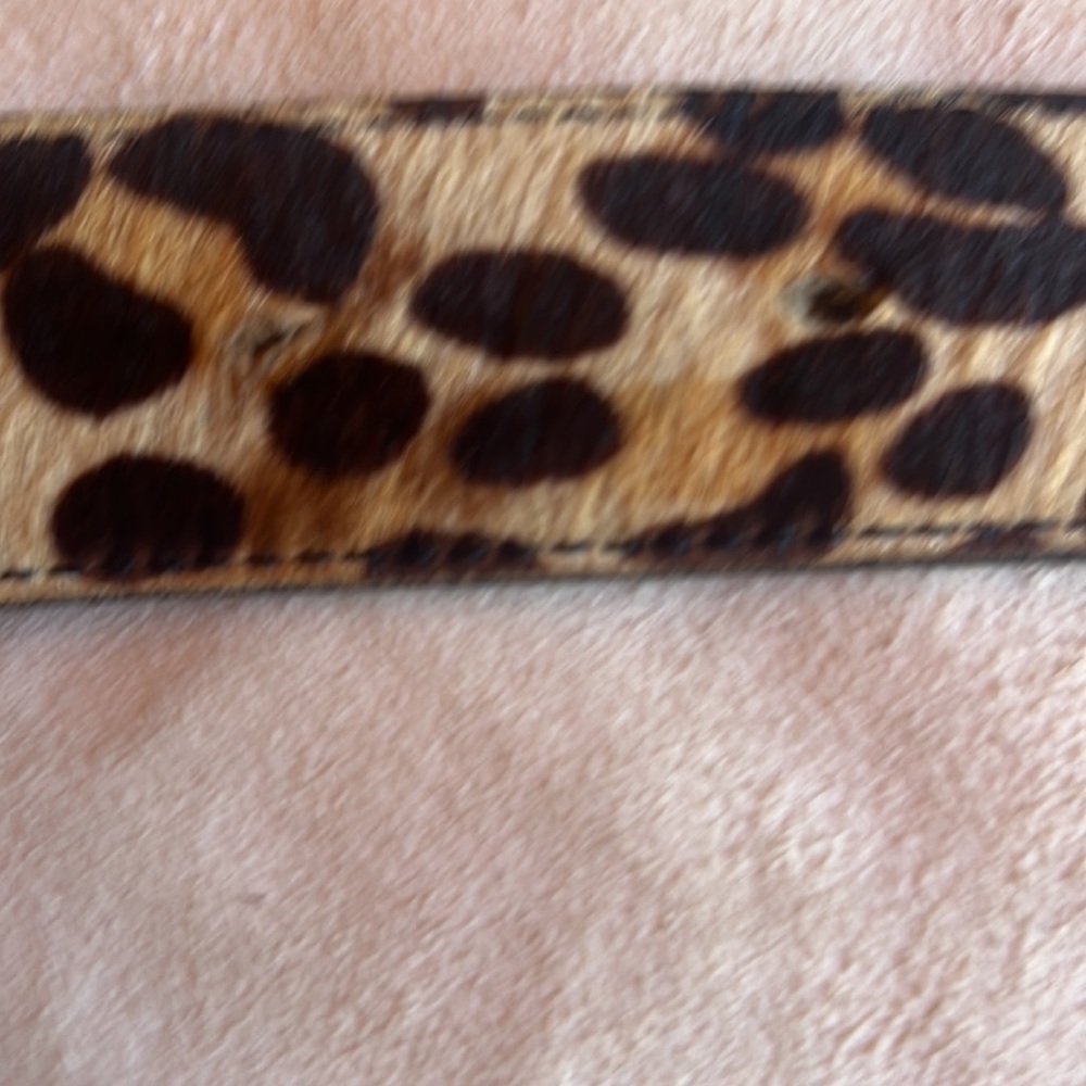 Another Line Inc leopard print cow hide big gold color buckle and end cap sz 30 - Picture 8 of 10